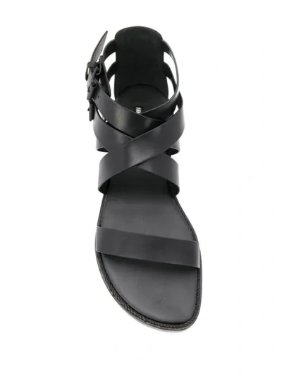 Shop Ann Demeulemeester Double Buckle Sandals In Black
