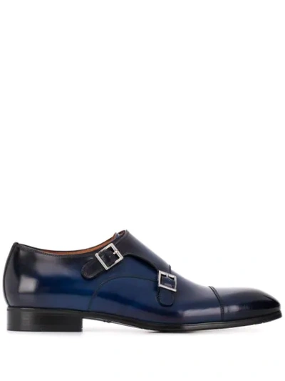 Shop Santoni Classic Monk Shoes In Blue