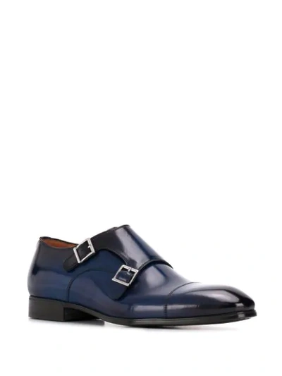 Shop Santoni Classic Monk Shoes In Blue