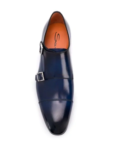 Shop Santoni Classic Monk Shoes In Blue