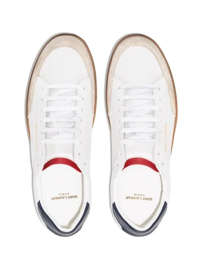 Shop Saint Laurent Court Classic Sl/10 Panelled Sneakers In White