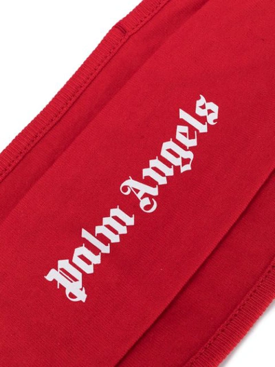 Shop Palm Angels Logo Print Face Mask In Red