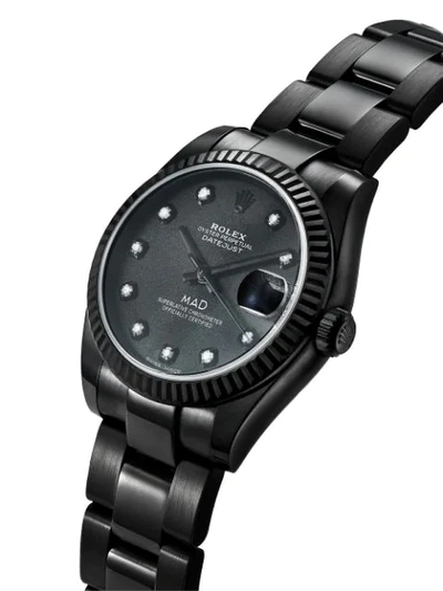 Shop Mad Paris Customised Rolex Datejust 31mm In Black