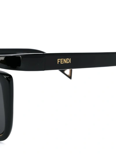 Shop Fendi Square Frame Sunglasses In Black