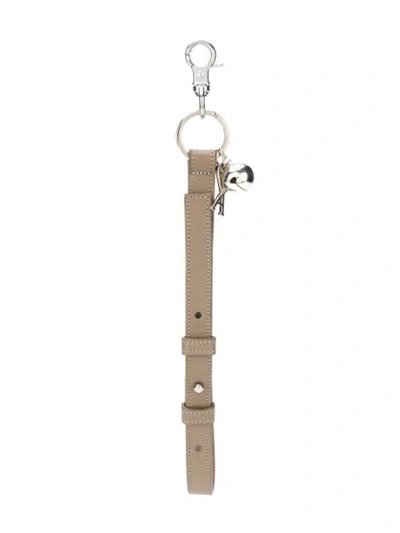 Shop Ami Alexandre Mattiussi Ami Charm Bell Keyring In Neutrals