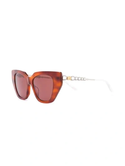 Shop Gucci Cat-eye Oversized Glasses In Brown