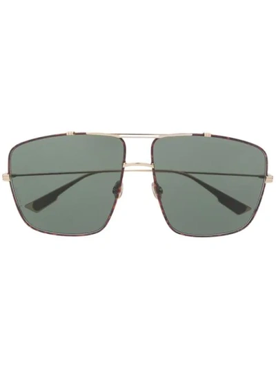 Shop Dior Monsieur2 Navigator-frame Sunglasses In Gold