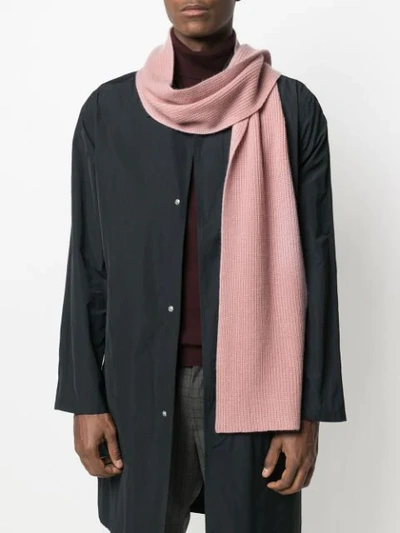 Shop N•peal Ribbed Cashmere Scarf In Pink