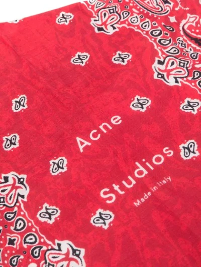 Shop Acne Studios Skinny Diamond-shaped Bandana In Red