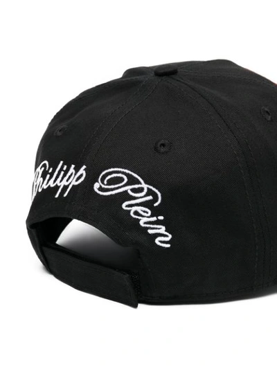 Shop Philipp Plein Embroidered Logo Baseball Cap In Black