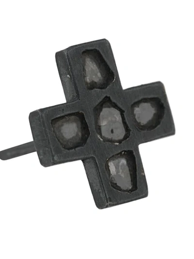 Parts Of Four Plus Mega Pave 12mm Earring In Silver