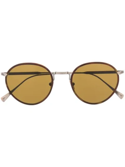 Shop Giorgio Armani Round Frame Sunglasses In Brown