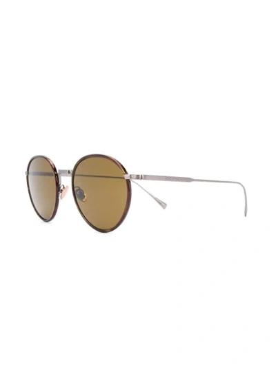 Shop Giorgio Armani Round Frame Sunglasses In Brown