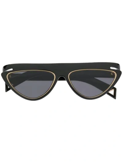 Shop Fendi Geometric-frame Sunglasses In Black