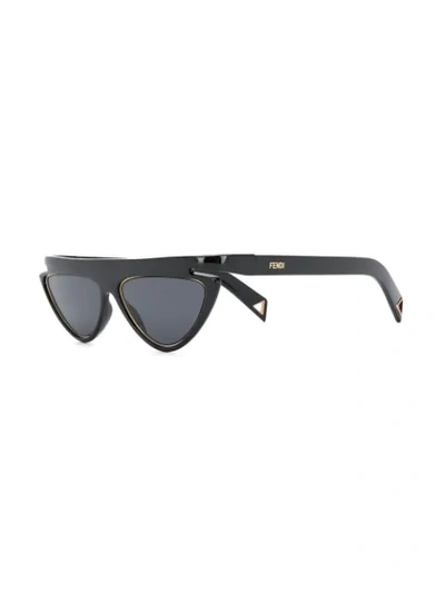 Shop Fendi Geometric-frame Sunglasses In Black