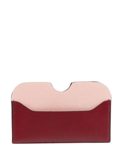 Shop Acne Studios Two-tone Logo Cardholder In Red