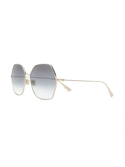 Shop Dior Stellaire8 Angular-frame Sunglasses In Gold