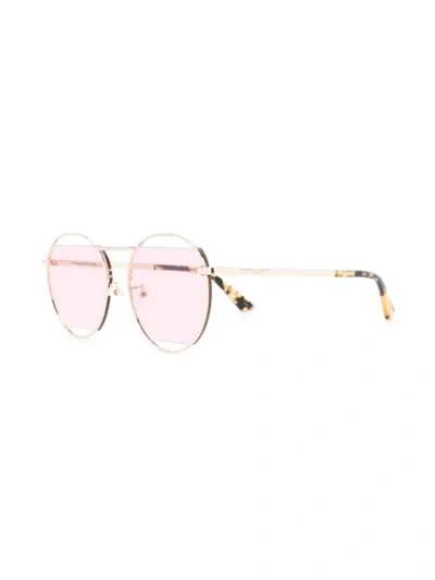 Shop Mcq By Alexander Mcqueen Cut-out Lens Aviator Frame Sunglasses In Gold
