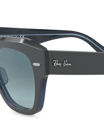 Shop Ray Ban Rb2186 State Street Square-frame Sunglasses In Grey