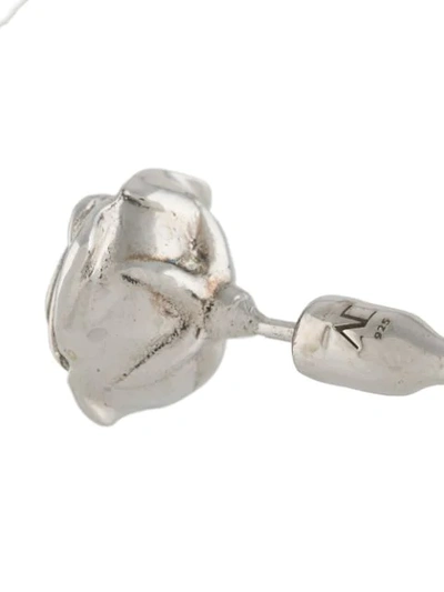 Shop Alan Crocetti Rose Stem Earring In Silver