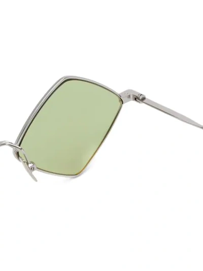 Shop Saint Laurent Diamond Frames Sunglasses In Silver