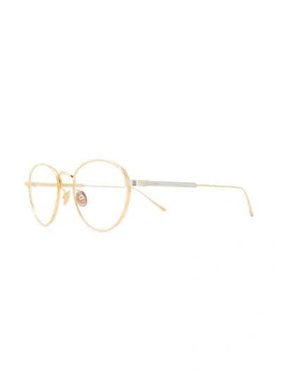 Shop Cartier Round Frame Glasses In Gold