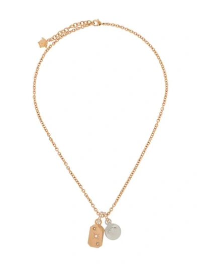 Shop Versace Medusa Charm Necklace In Gold