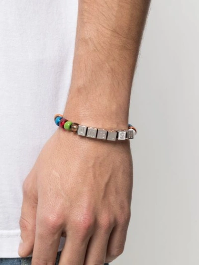 Ambush Nobo Beaded Logo Bracelet In Black ModeSens