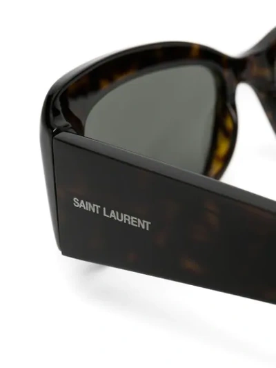 Shop Saint Laurent Tortoiseshell Square-frame Sunglasses In Brown