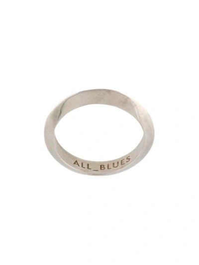 Shop All Blues Sculpted Triangle Ring In Silver