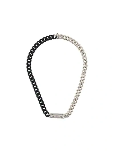 Shop Alexander Mcqueen Identity Curb Chain Necklace In Black