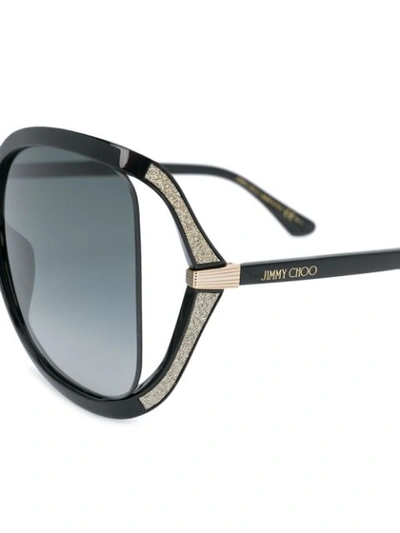 Shop Jimmy Choo Tilda Oversized Frame Sunglasses In Black