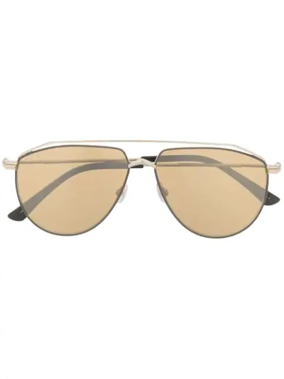 Shop Jimmy Choo Lexs Aviator-frame Sunglasses In Gold