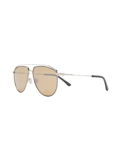 Shop Jimmy Choo Lexs Aviator-frame Sunglasses In Gold