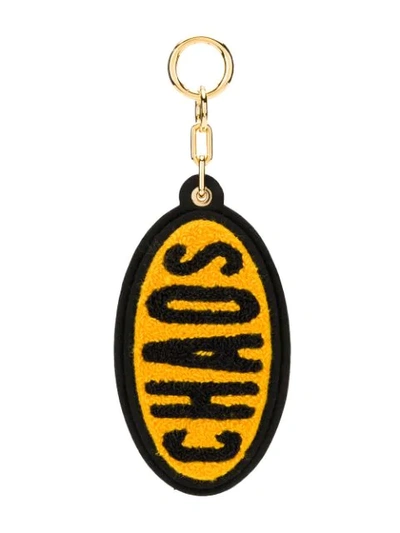 Shop Chaos Logo Oval Keyring In Yellow