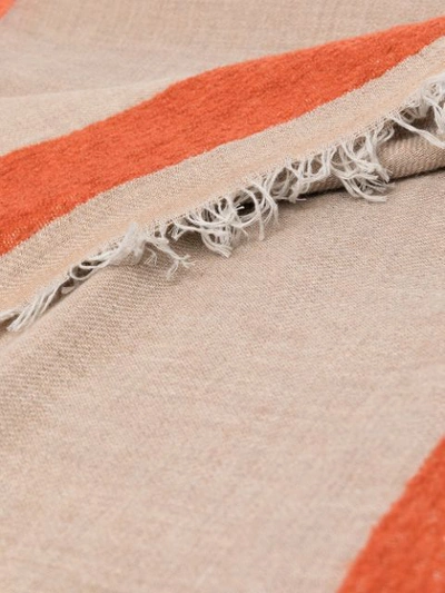 Shop Altea Fine-knit Stripe-print Scarf In Orange