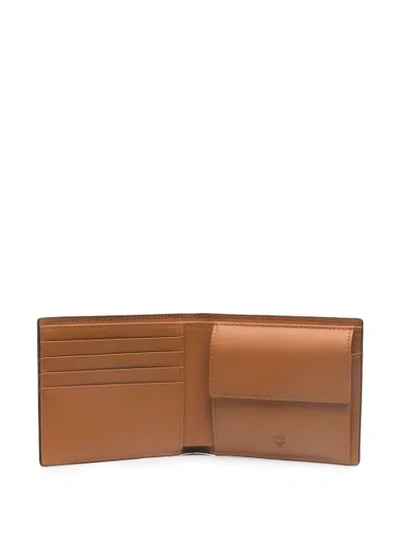 Mcm Small Monogram-print Bi-fold Wallet In Brown