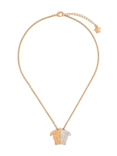 Shop Versace Medusa Pendant Necklace In Gold