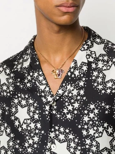 Shop Versace Medusa Pendant Necklace In Gold