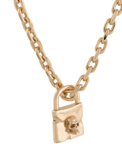 Shop Emanuele Bicocchi Skull-padlock Charm Necklace In Gold