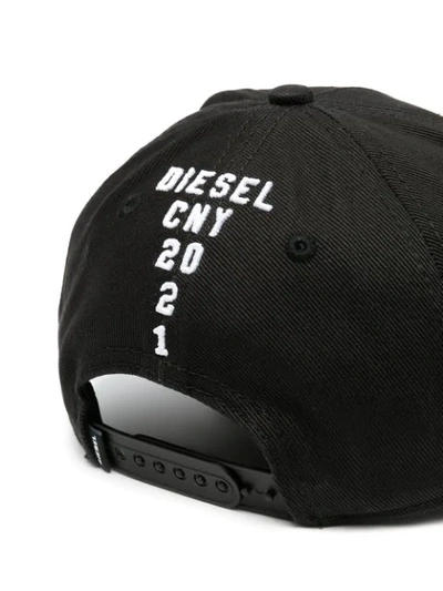Shop Diesel Graphic-print Cap In Black