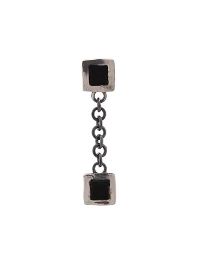 Shop Guidi Square Charm Earring In Silver