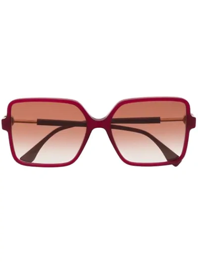 Shop Fendi Oversized Square Frame Sunglasses In Red