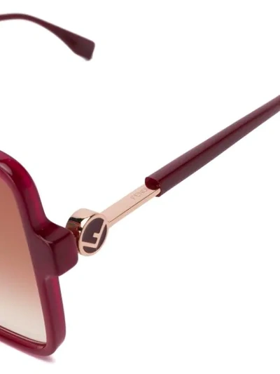 Shop Fendi Oversized Square Frame Sunglasses In Red