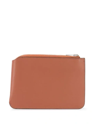 Shop Acne Studios Top-zip Leather Wallet In Brown