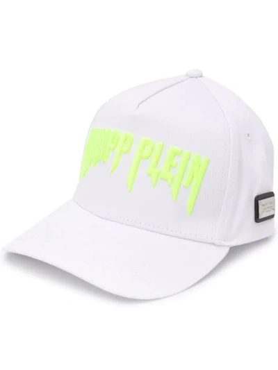 Shop Philipp Plein Rock Pp Baseball Cap In White