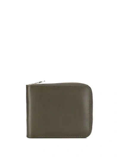 Shop Ami Alexandre Mattiussi Ami De Coeur Puller Small Zipped Wallet In Green