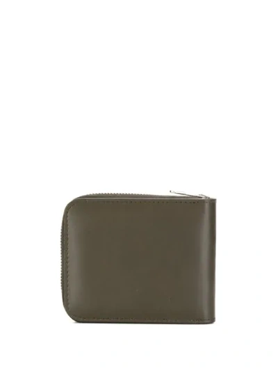 Shop Ami Alexandre Mattiussi Ami De Coeur Puller Small Zipped Wallet In Green