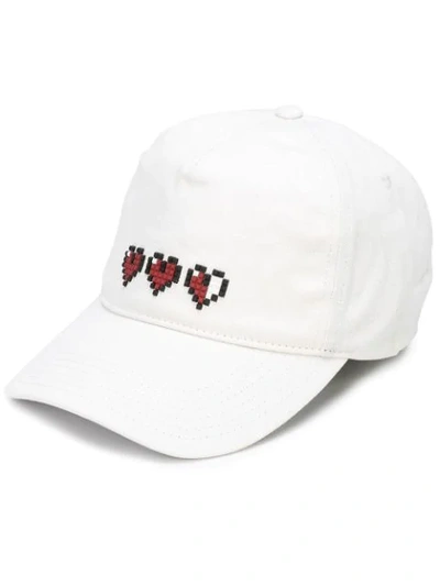 Shop Mostly Heard Rarely Seen 8-bit Triple Heart Baseball Cap In White