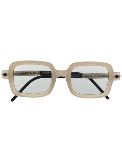 Shop Kuboraum Square Frame Sunglasses In Neutrals